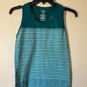 Danskin now loose fit Green Striped Racerback Tank Size XS